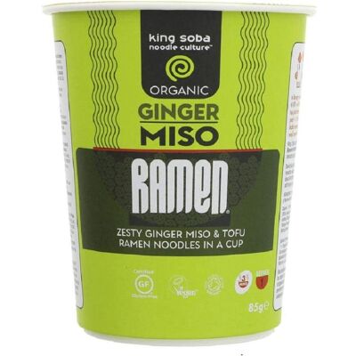 King Soba Sopa de Ramen Orgánica de Jengibre y Miso - Taza King Soba Sopa de Ramen Orgánica de Jengibre y Miso - Taza