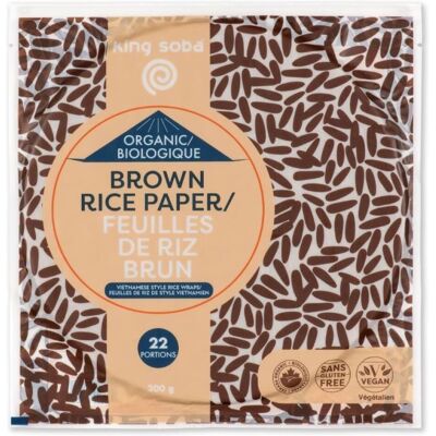 Papel de arroz integral orgánico King Soba - 200g - Sin gluten Papel de arroz integral orgánico King Soba - 200g - Sin gluten