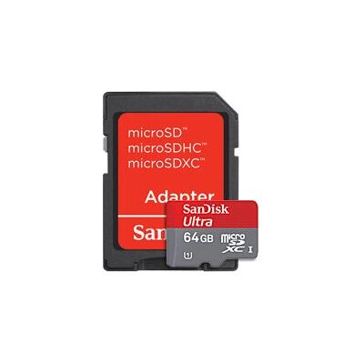 SanDisk 64GB Ultra microSDXC Klasse 10 UHS-I memória - piros SanDisk 64GB Ultra microSDXC Klasse 10 UHS-I memória - piros