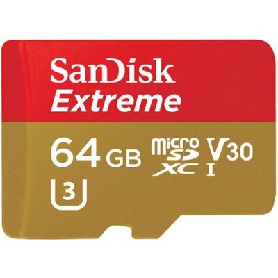 Tarjeta microSD SanDisk Extreme 64GB - Clase 10 UHS-I Tarjeta microSD SanDisk Extreme 64GB - Clase 10 UHS-I