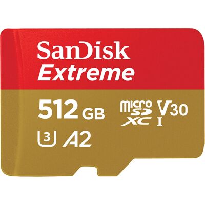SanDisk Extreme A2 U3 V30 190 MB/s microSD - microSDXC 512GB SanDisk Extreme A2 U3 V30 190 MB/s microSD - microSDXC 512GB