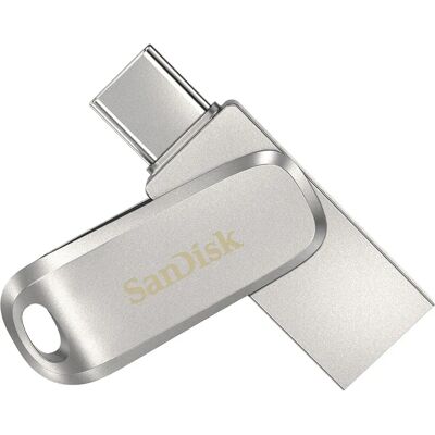 SanDisk Ultra Dual Drive Luxe 256GB USB-C USB-A USB-muistitikku SanDisk Ultra Dual Drive Luxe 256GB USB-C USB-A USB-muistitikku