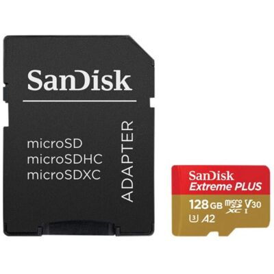 SanDisk Extreme PLUS A2 microSD (SDSQXBD-GN6MA) - 128GB (SDSQXBD-128G-GN6MA) SanDisk Extreme PLUS A2 microSD (SDSQXBD-GN6MA) - 128GB (SDSQXBD-128G-GN6MA)