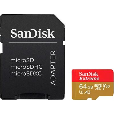 SanDisk Extreme PLUS A2 microSD (SDSQXBD-GF6CA) - microSDXC 64GB (SDSQXBU-064G-GN6MA) SanDisk Extreme PLUS A2 microSD (SDSQXBD-GF6CA) - microSDXC 64GB (SDSQXBU-064G-GN6MA)