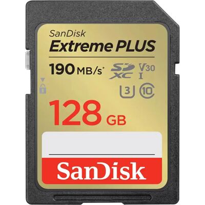 SanDisk Extreme Plus SDXC 190 MB/s UHS-I V30 - 128GB SanDisk Extreme Plus SDXC 190 MB/s UHS-I V30 - 128GB