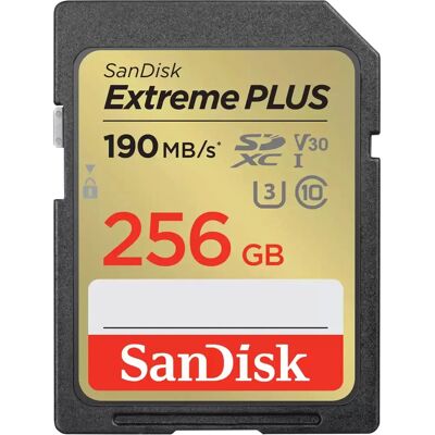 SanDisk Extreme Plus SDXC 190 MB/s UHS-I V30 - 256GB SanDisk Extreme Plus SDXC 190 MB/s UHS-I V30 - 256GB