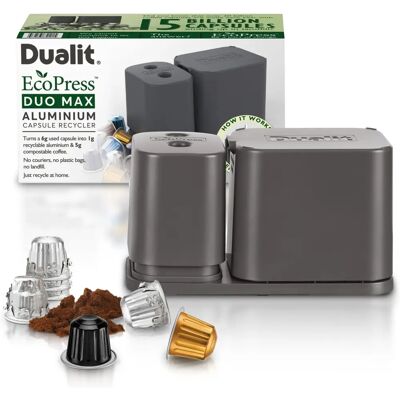 Dualit - EcoPress Duo Max - Gris - Recycler de dosettes - Publicité Dualit - EcoPress Duo Max - Gris - Recycler de dosettes - Publicité