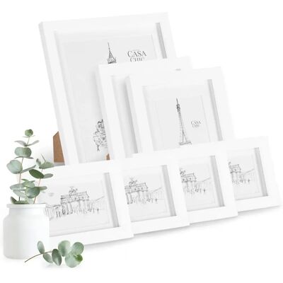 Casa Chic Chalcot ensemble - Cadres photo rectangulaires en bois - 7 pièces - Publicité Casa Chic Chalcot ensemble - Cadres photo rectangulaires en bois - 7 pièces - Publicité
