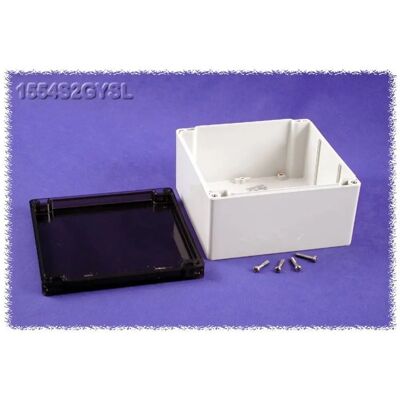 Hammond 1554S2GYSL Watertight PC Enclosure - Polycarbonate Gray - 160x160x90mm Hammond 1554S2GYSL Watertight PC Enclosure - Polycarbonate Gray - 160x160x90mm