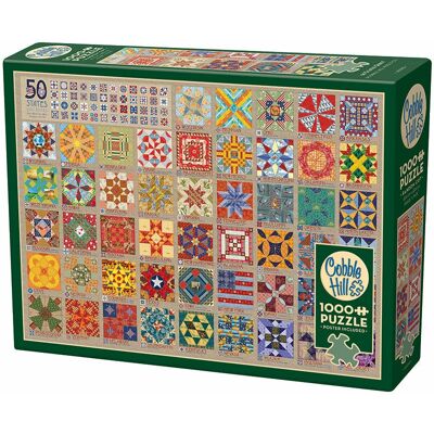 Cobble Hill - 50 States Quilt Blocks - 1000 - Puzzle - Publicité Cobble Hill - 50 States Quilt Blocks - 1000 - Puzzle - Publicité