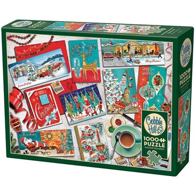 Cobble Hill Mid Mod Season's Greetings Puzzle - Puzzle Cobble Hill Mid Mod Season's Greetings Puzzle - Puzzle