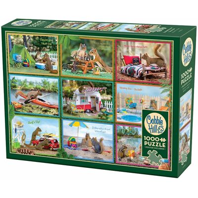 Puzzle Cobble Hill Écureuils en Vacances 1000 Pièces - Animaux - Publicité Puzzle Cobble Hill Écureuils en Vacances 1000 Pièces - Animaux - Publicité