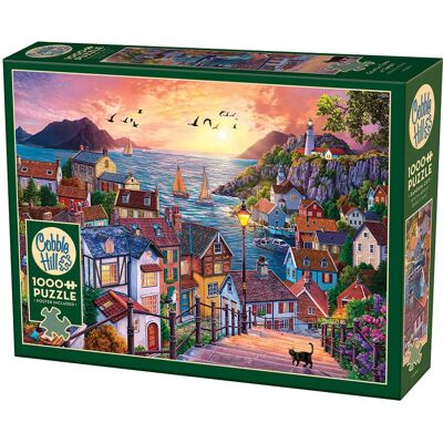 Puzzle Cobble Hill Miejscowość nadbrzeżna o zachodzie słońca 1000-elementów Puzzle Cobble Hill Miejscowość nadbrzeżna o zachodzie słońca 1000-elementów