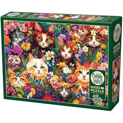 Puzzle Cobble Hill - Moustaches fleuries - 1000 pièces - Publicité Puzzle Cobble Hill - Moustaches fleuries - 1000 pièces - Publicité