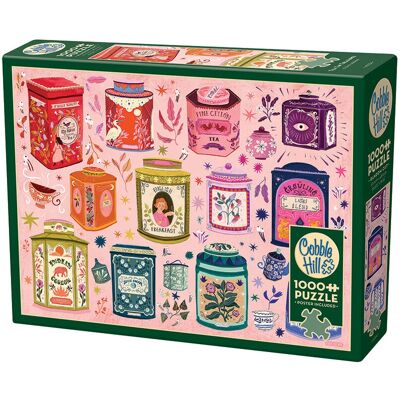 Puzzle Cobble Hill Tea Tin Treasures - 1000 Pièces - Publicité Puzzle Cobble Hill Tea Tin Treasures - 1000 Pièces - Publicité