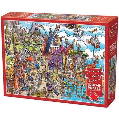Puzzle DoodleTown: Village Viking - 1000 pièces Puzzle DoodleTown: Village Viking - 1000 pièces