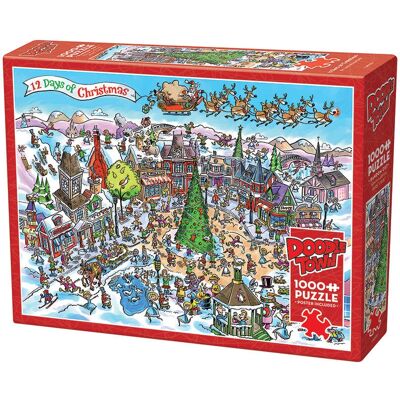 Cobble Hill - DoodleTown: 12 Days of Christmas - Puzzle Cobble Hill - DoodleTown: 12 Days of Christmas - Puzzle