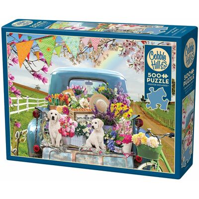 Puzzle Camion di campagna Cobble Hill in primavera - 500 pezzi Puzzle Camion di campagna Cobble Hill in primavera - 500 pezzi