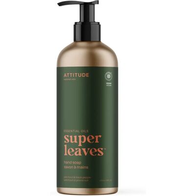 Savon pour les mains Super Leaves Patchouli & Poivre Noir - Savon pour mains - Publicité Savon pour les mains Super Leaves Patchouli & Poivre Noir - Savon pour mains - Publicité