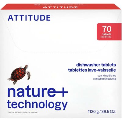 Attitude Dishwasher Tablets - 70 Water Soluble Tablets Attitude Dishwasher Tablets - 70 Water Soluble Tablets
