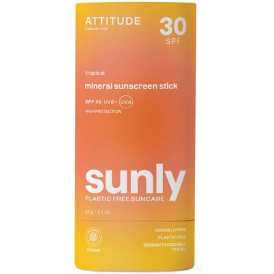 Attitude Sunly Stick solaire - Tropical SPF 30 - 60 g Attitude Sunly Stick solaire - Tropical SPF 30 - 60 g