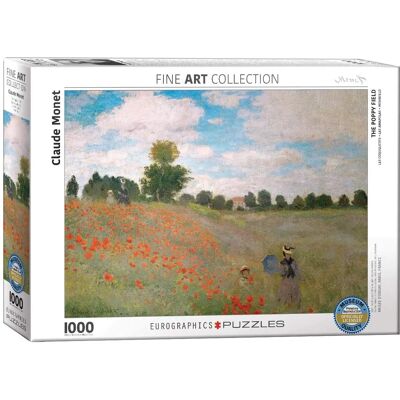 Eurographics Claude Monet - Pole makovic puzzle - 1000 dílků Eurographics Claude Monet - Pole makovic puzzle - 1000 dílků
