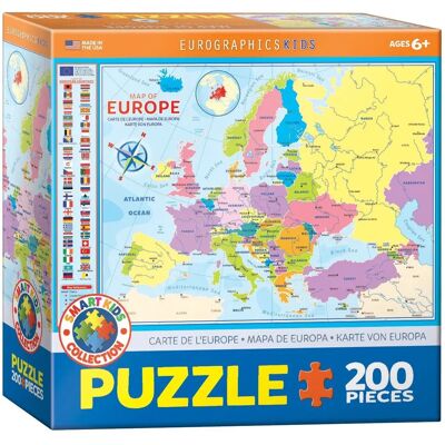 Eurographics Mapa Evropy Puzzle 200 Dílků - Vzdělávací, Recyklovaný karton Eurographics Mapa Evropy Puzzle 200 Dílků - Vzdělávací, Recyklovaný karton