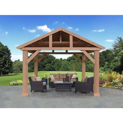 Westmann Zedernholz Pavillon Yukon 14x12 Beige - Gartenvilla Westmann Zedernholz Pavillon Yukon 14x12 Beige - Gartenvilla