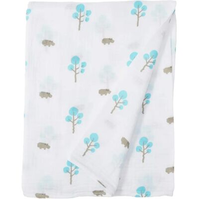 Lange en mousseline Lulujo - Blanc - Accessoire polyvalent pour soins infantiles - Publicité Lange en mousseline Lulujo - Blanc - Accessoire polyvalent pour soins infantiles - Publicité