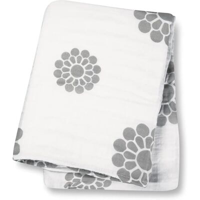 Mousseline Grise Lulujo - 120x120cm - Soins de bébé - Publicité Mousseline Grise Lulujo - 120x120cm - Soins de bébé - Publicité