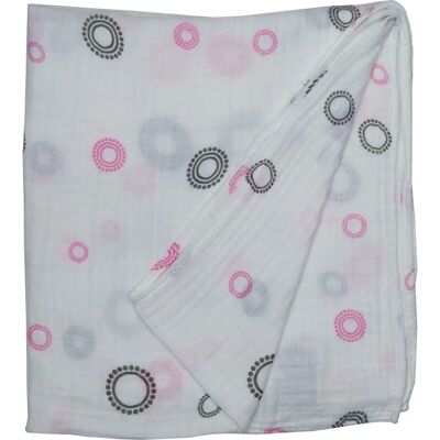 Lulujo Modèle - Rose Muslin Wrap - Couverture multifonction pour bébé - 120x120cm - Publicité Lulujo Modèle - Rose Muslin Wrap - Couverture multifonction pour bébé - 120x120cm - Publicité