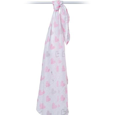 Lulujo Écharpe en Mousseline Rose - Multi-usage bébé - Publicité Lulujo Écharpe en Mousseline Rose - Multi-usage bébé - Publicité