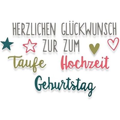Gabarit de découpe Sizzix Félicitations - Stanzschablone Gabarit de découpe Sizzix Félicitations - Stanzschablone