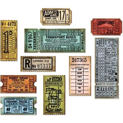 Zestaw Stempli Ticket Booth od Tim Holtz - Narzędzie do Scrapbookingu Zestaw Stempli Ticket Booth od Tim Holtz - Narzędzie do Scrapbookingu