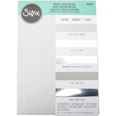Sizzix - Cardstock 20,3 x 29,2 cm Silber - 50 Stk - Cardstock-Set Sizzix - Cardstock 20,3 x 29,2 cm Silber - 50 Stk - Cardstock-Set