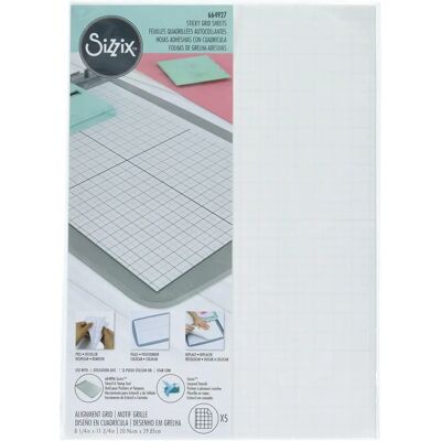 Sizzix Sticky Grid Sheets - Großes Schablonenhaftmittel - 5 Stück Sizzix Sticky Grid Sheets - Großes Schablonenhaftmittel - 5 Stück