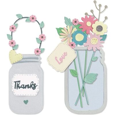 Sizzix Thinlits Schneidematten-Set - 17 Stück Blumenvasen - Schneidematten-Set Sizzix Thinlits Schneidematten-Set - 17 Stück Blumenvasen - Schneidematten-Set