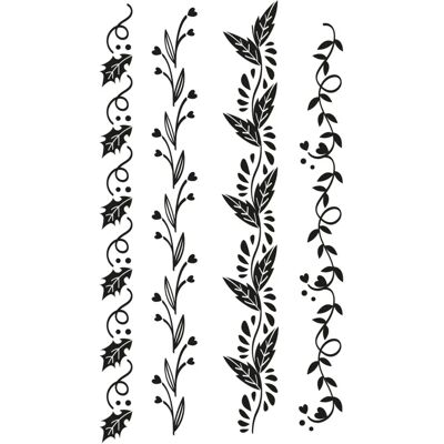 Sizzix 665976 - Bordure organiche - Pack da 4 - Timbrati trasparenti - Set di timbri Sizzix 665976 - Bordure organiche - Pack da 4 - Timbrati trasparenti - Set di timbri