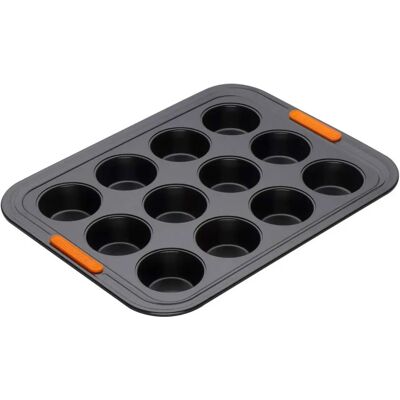 Le Creuset Black Carbon Steel 12 Cup Mini Muffin Tray - Bakeware Le Creuset Black Carbon Steel 12 Cup Mini Muffin Tray - Bakeware