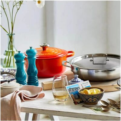 Moedor de pimenta turquesa Le Creuset - Moedor de pimenta + Sal - 21cm Azul Caribe Moedor de pimenta turquesa Le Creuset - Moedor de pimenta + Sal - 21cm Azul Caribe