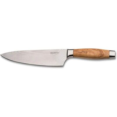 Cuchillo de Chef Le Creuset 15cm - Acero damasco, Mango de olivo Cuchillo de Chef Le Creuset 15cm - Acero damasco, Mango de olivo