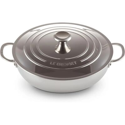Le Creuset Signature Edelstahl 3-Schicht Flacher Bräter mit Deckel - Kochgeschirr Le Creuset Signature Edelstahl 3-Schicht Flacher Bräter mit Deckel - Kochgeschirr