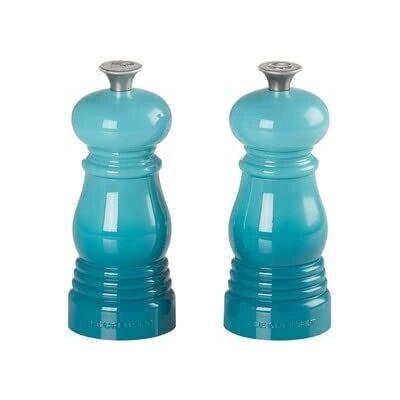 Le Creuset Juego de Sal y Pimienta Azul Caribe - Molinillos de Sal y Pimienta Le Creuset Juego de Sal y Pimienta Azul Caribe - Molinillos de Sal y Pimienta