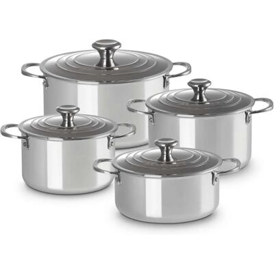 Le Creuset Ensemble de Casseroles 4 pièces - 3-Ply Plus Argent - Publicité Le Creuset Ensemble de Casseroles 4 pièces - 3-Ply Plus Argent - Publicité