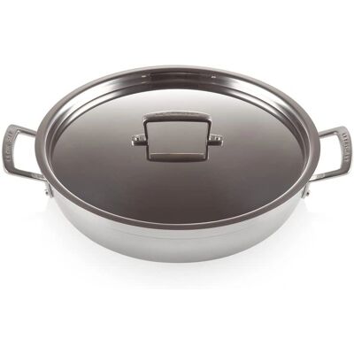 Le Creuset 3-Capa Acero Inoxidable Antiadherente Cazuela Baja 30cm Plateada Le Creuset 3-Capa Acero Inoxidable Antiadherente Cazuela Baja 30cm Plateada