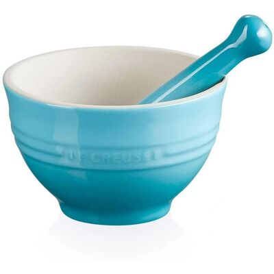 Le Creuset Blauer Keramikmörser 300ml - Mörser mit Stössel Le Creuset Blauer Keramikmörser 300ml - Mörser mit Stössel