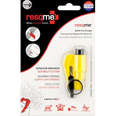 resqme Orange Schlüsselanhänger Sicherheitsgerät mit Gurtmesser & Fenstersplitter - Sicherheitsgerät resqme Orange Schlüsselanhänger Sicherheitsgerät mit Gurtmesser & Fenstersplitter - Sicherheitsgerät