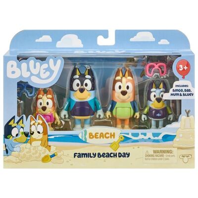 Bluey Pack de 4 Figurines Journée à la Plage en Famille - Jouet Enfant - Publicité Bluey Pack de 4 Figurines Journée à la Plage en Famille - Jouet Enfant - Publicité