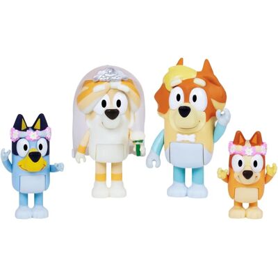 Bluey Hochzeitszeit 4er Figuren-Set - Nachstellung der Hochzeits-Szene Bluey Hochzeitszeit 4er Figuren-Set - Nachstellung der Hochzeits-Szene