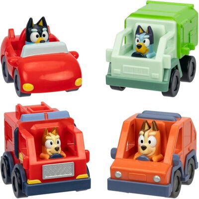 Bluey Mini Voitures 4-Pack - Véhicules Mini Bluey Mini Voitures 4-Pack - Véhicules Mini
